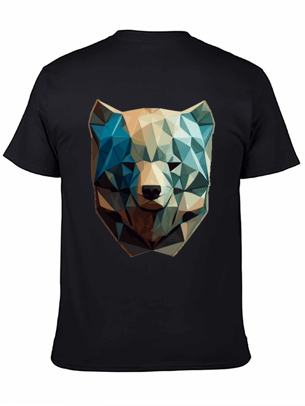 Geometric Bear Graphic Tee - Modern Style