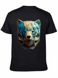 Geometric Bear Graphic Tee - Modern Style
