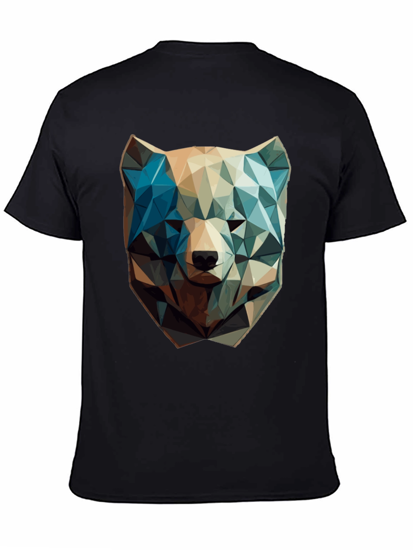 Geometric Bear Graphic Tee - Modern Style