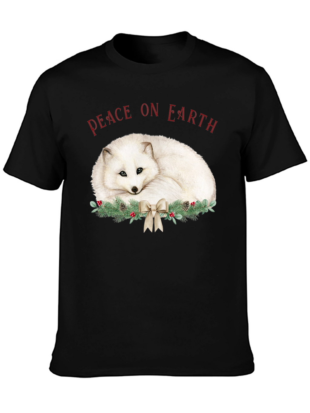 Peace on Earth Arctic Fox Holiday T-Shirt