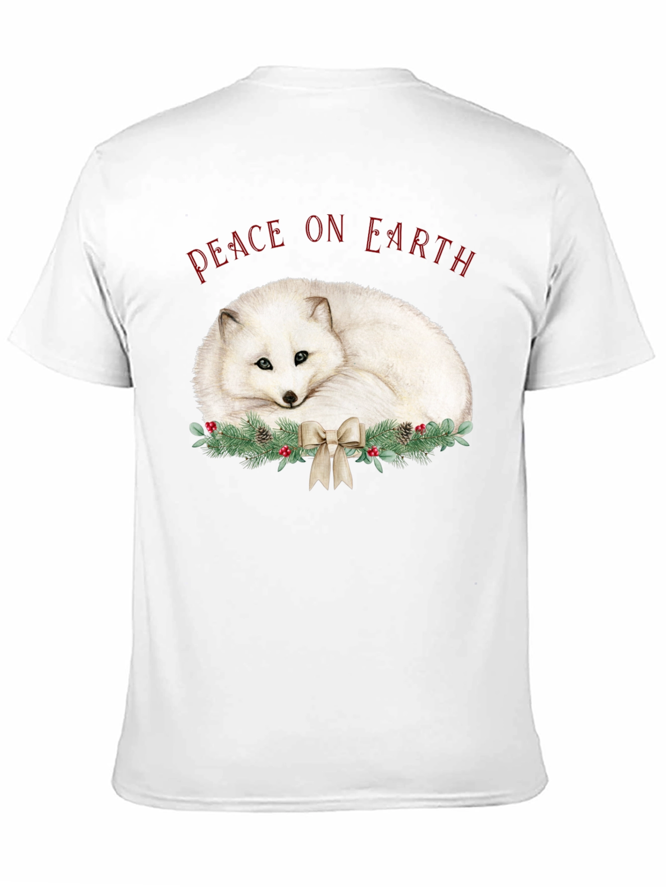 Peace on Earth Arctic Fox Holiday T-Shirt