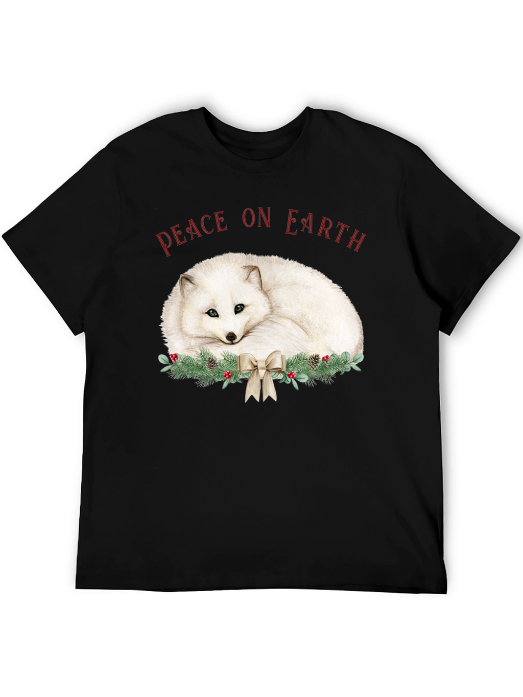 Peace on Earth Arctic Fox Holiday T-Shirt