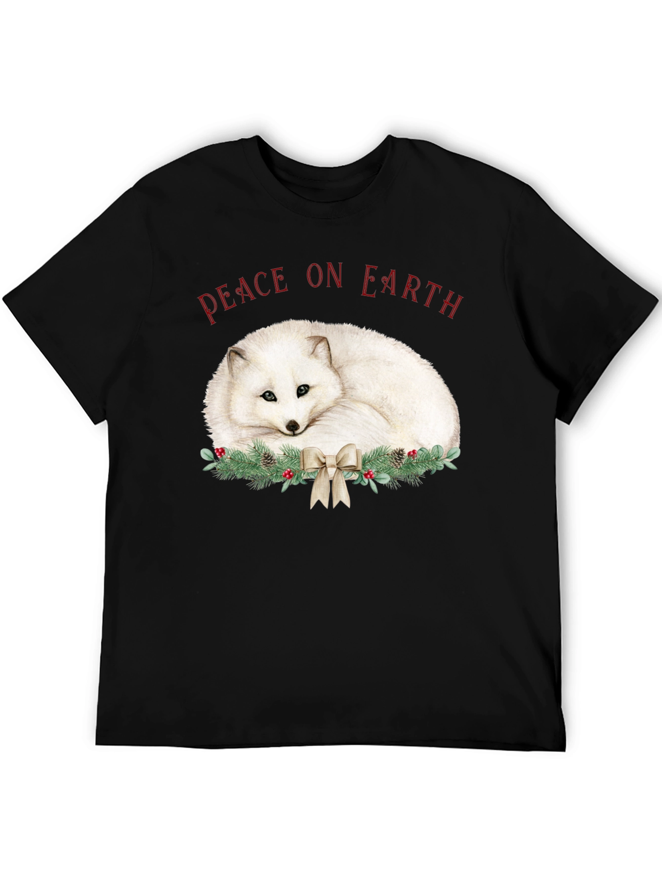 Peace on Earth Arctic Fox Holiday T-Shirt