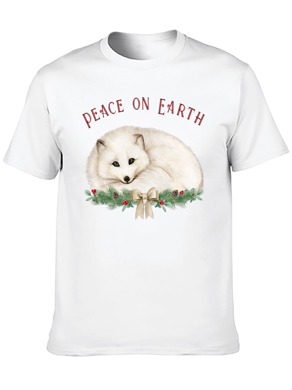 Peace on Earth Arctic Fox Holiday T-Shirt