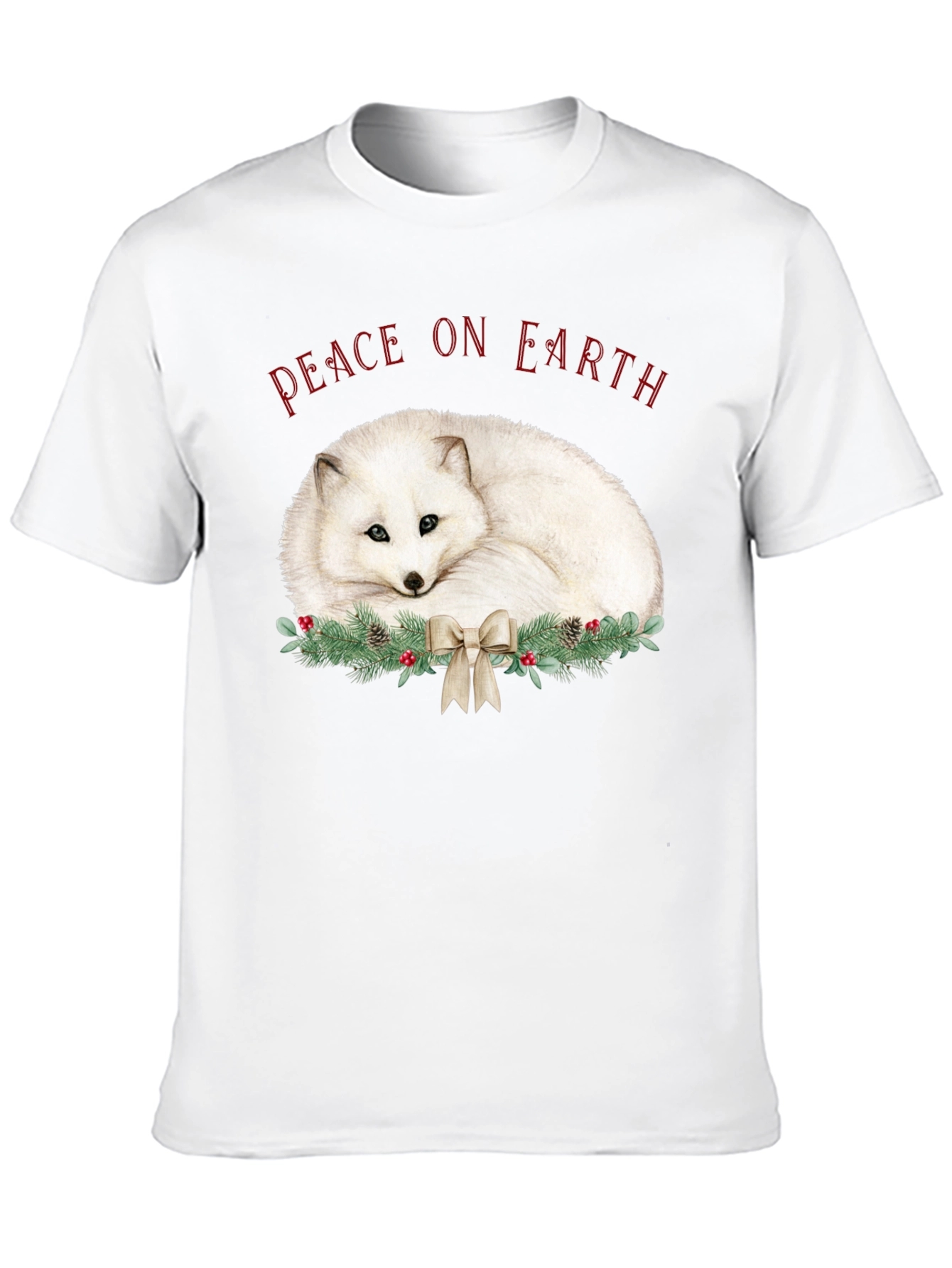 Peace on Earth Arctic Fox Holiday T-Shirt