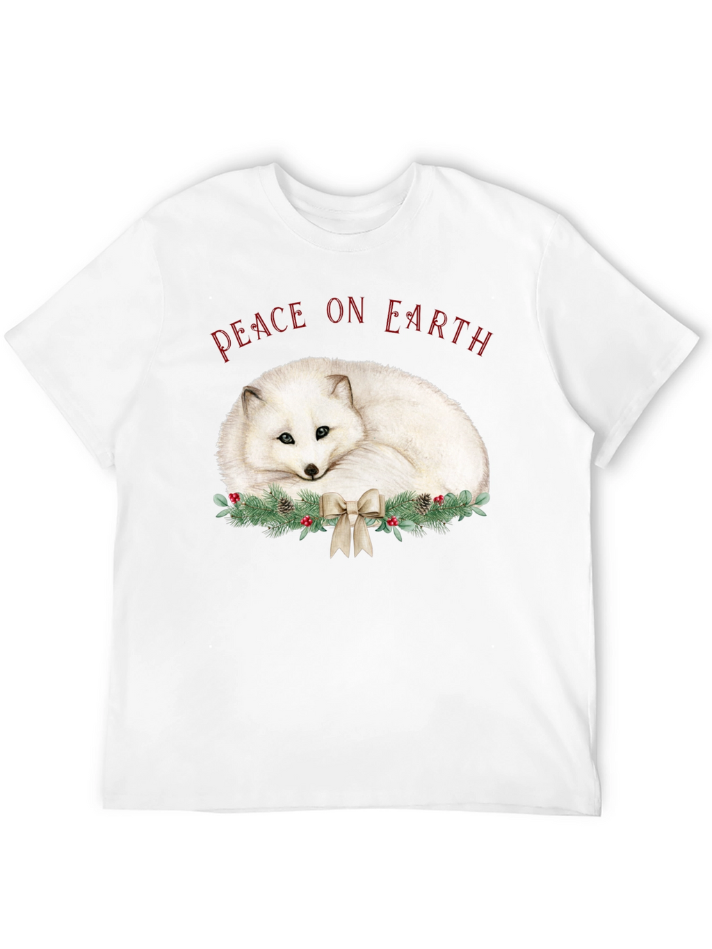 Peace on Earth Arctic Fox Holiday T-Shirt