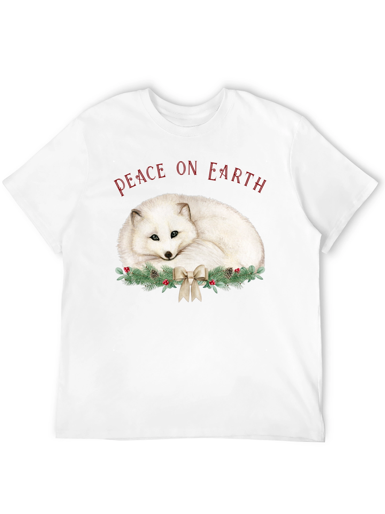 Peace on Earth Arctic Fox Holiday T-Shirt