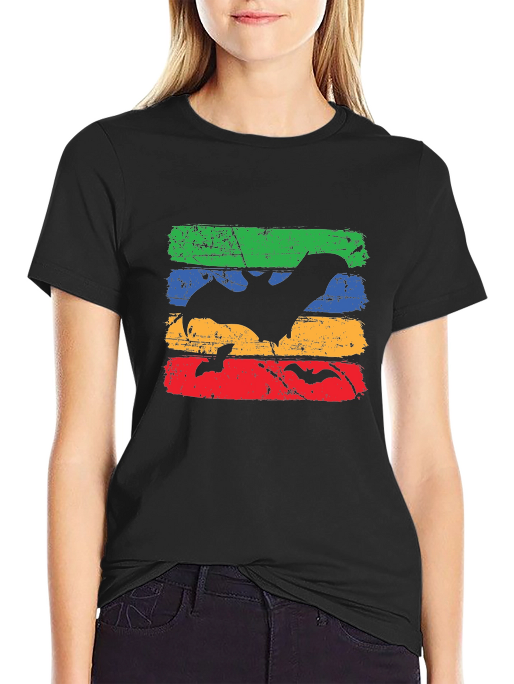 Retro Bats Graphic Tee - Halloween Style