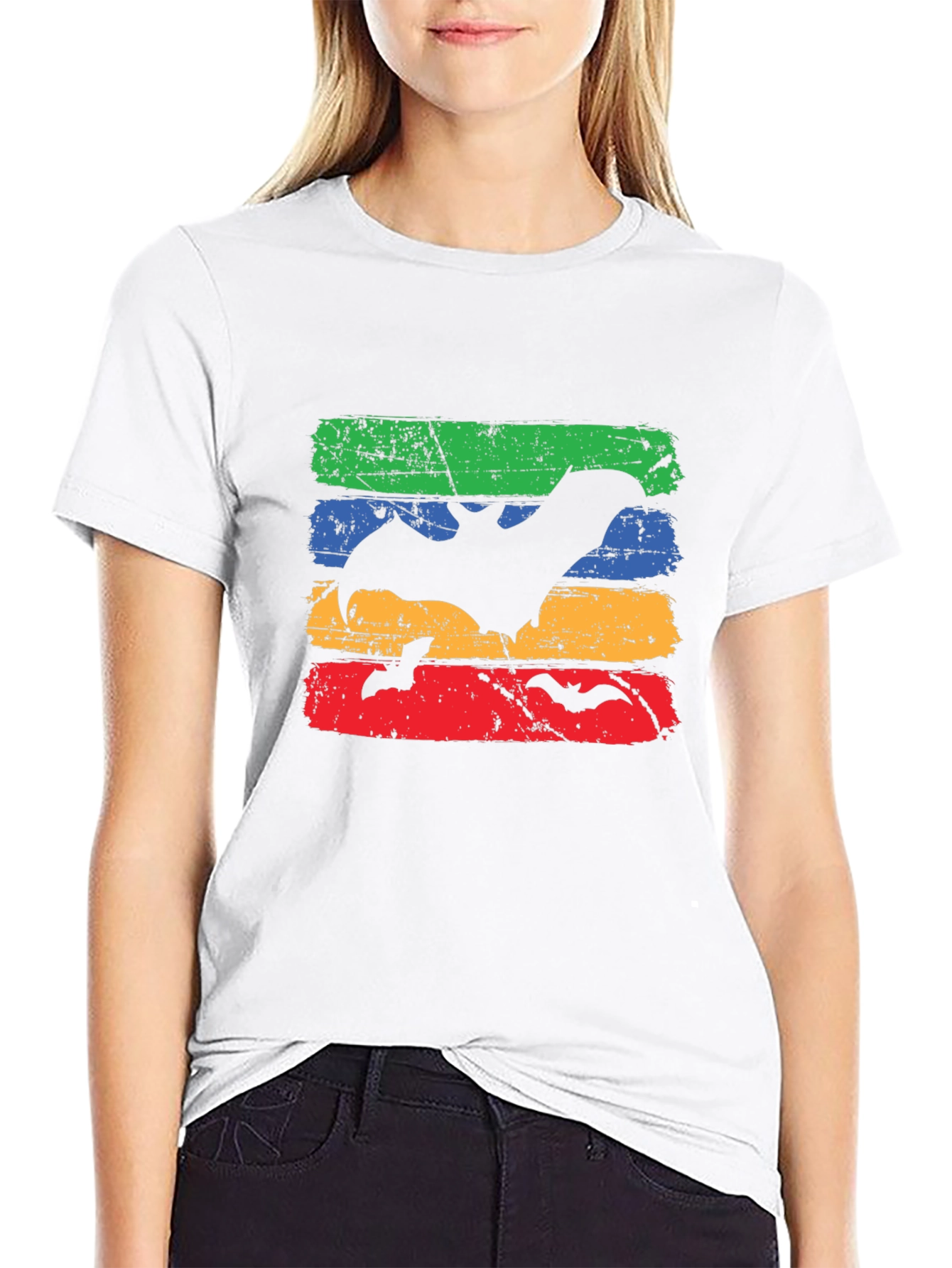 Retro Bats Graphic Tee - Halloween Style