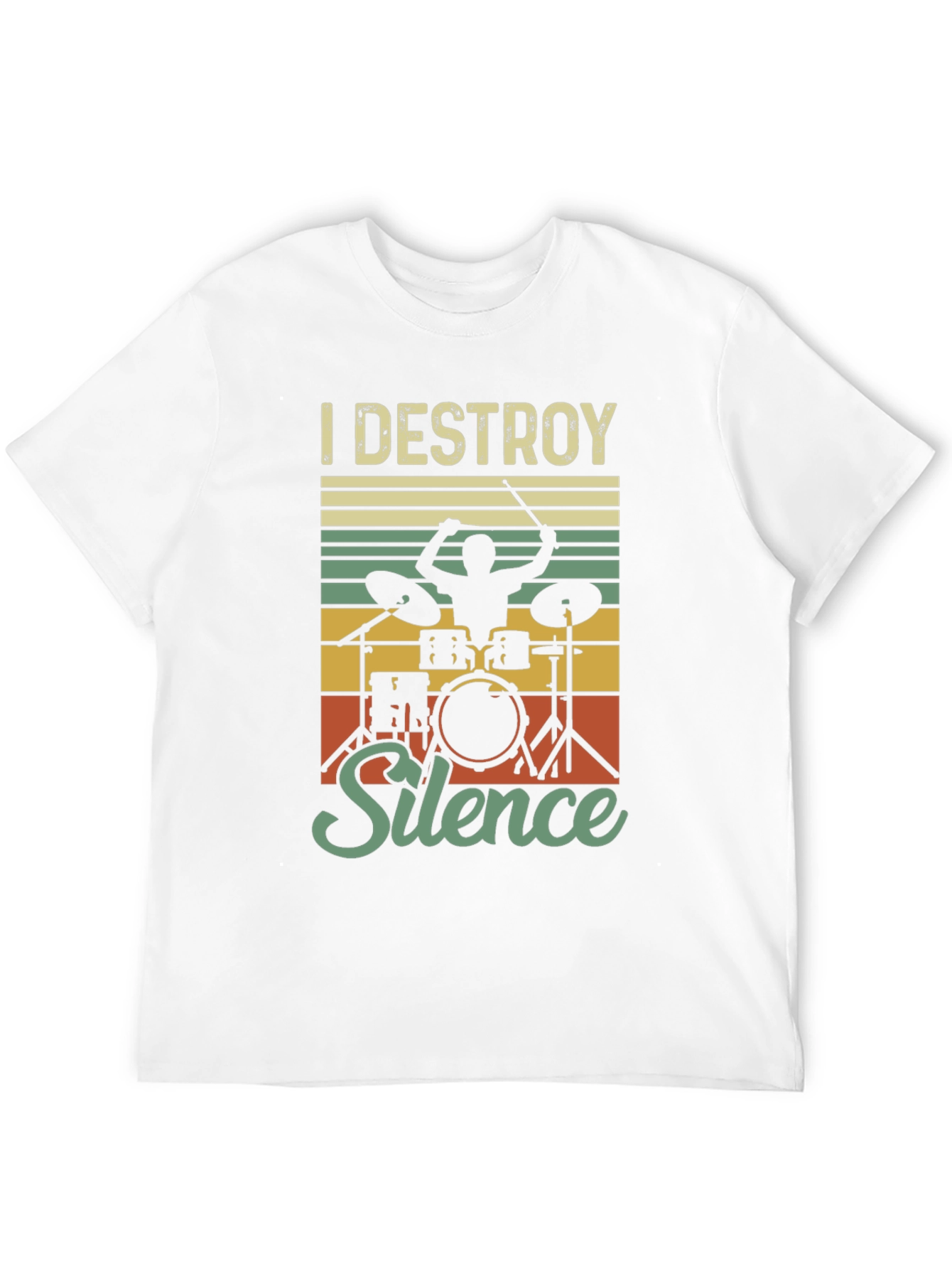 I Destroy Silence Drummer T-Shirt - Music Lover Tee