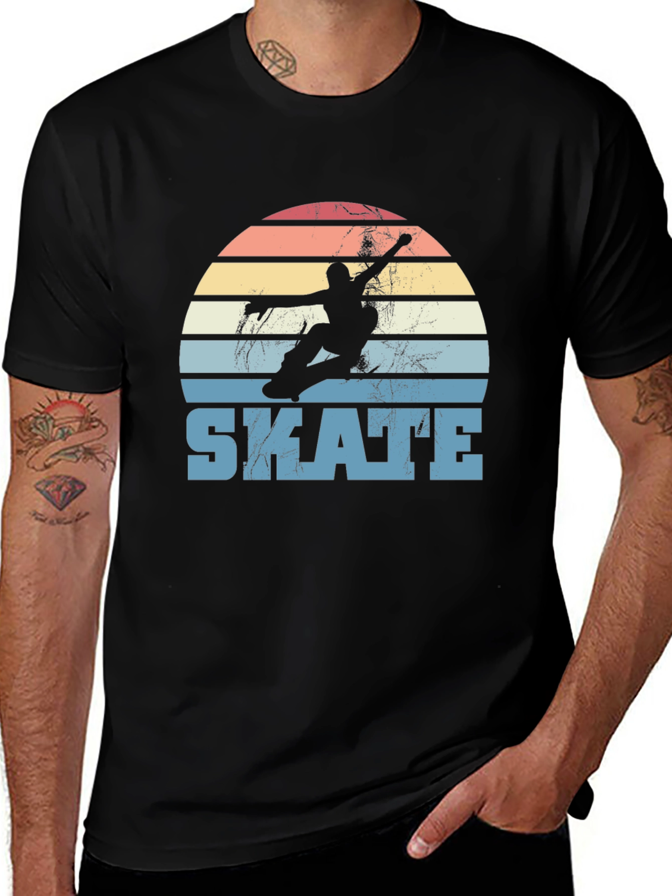 Retro Skate Sunset T-Shirt - Cool Skater Graphic Tee