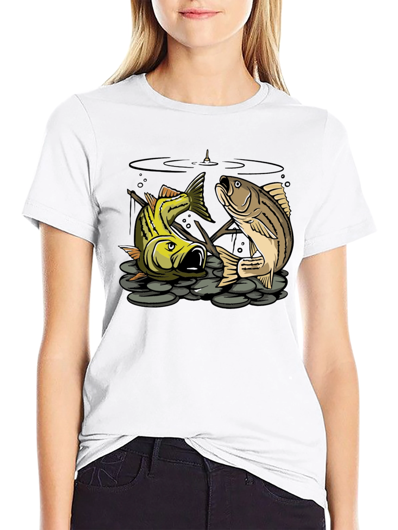 Fishing T-Shirt: Two Bass Graphic Tee