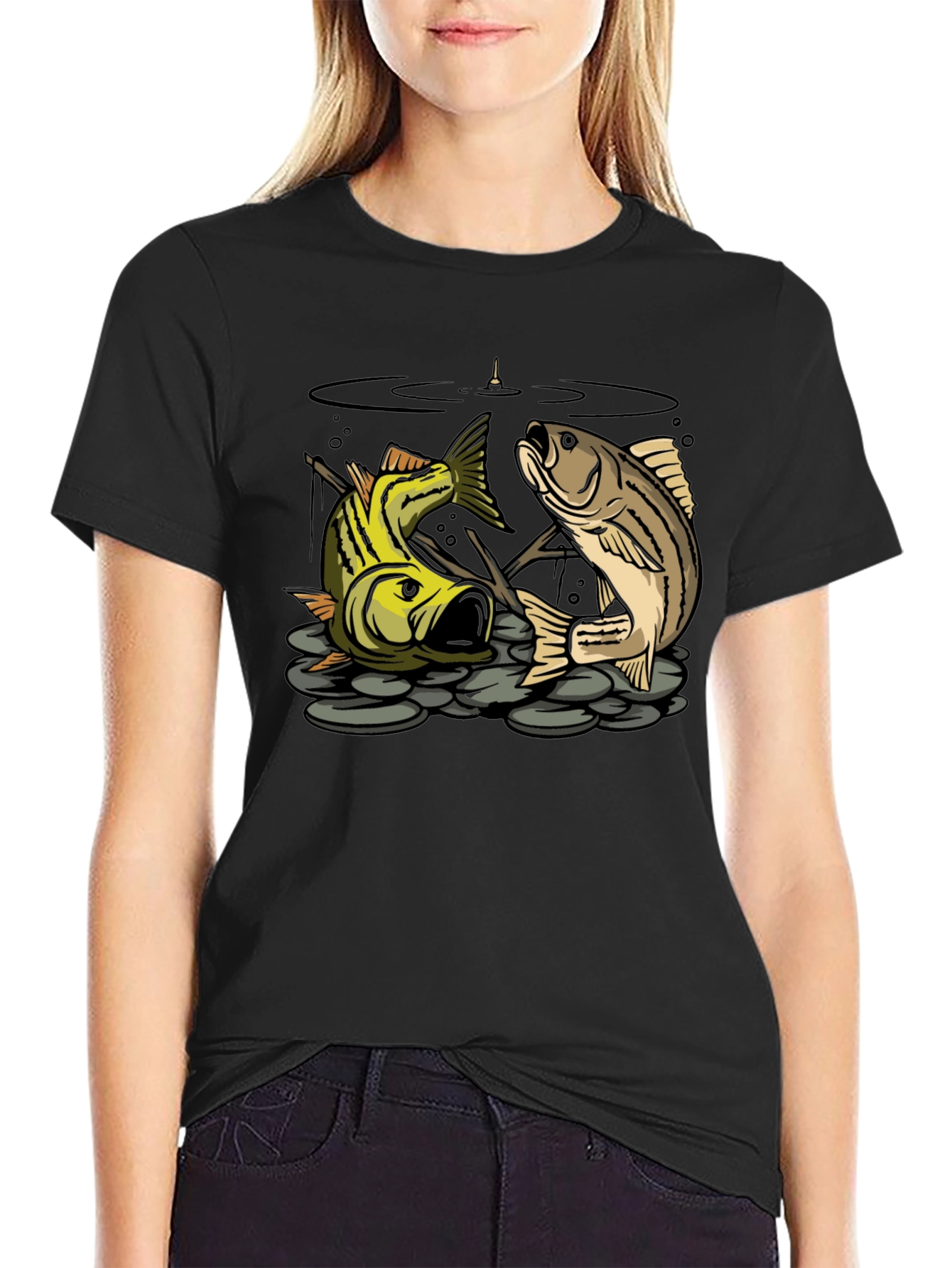 Fishing T-Shirt: Two Bass Graphic Tee