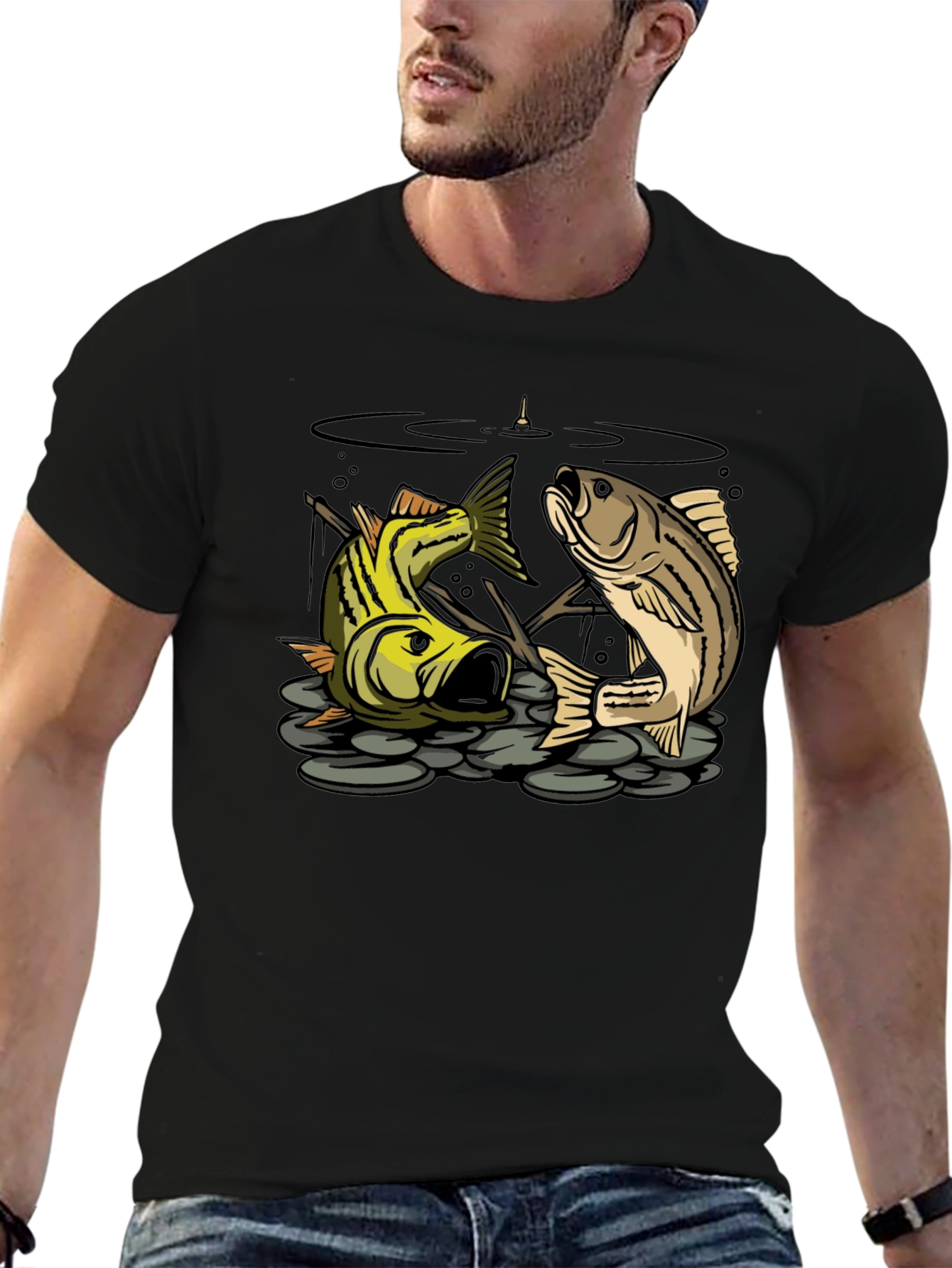 Fishing T-Shirt: Two Bass Graphic Tee