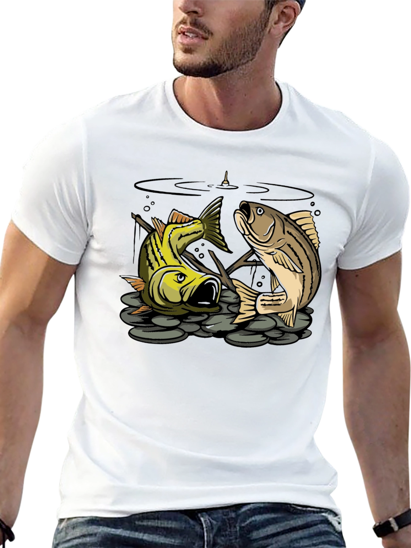 Fishing T-Shirt: Two Bass Graphic Tee