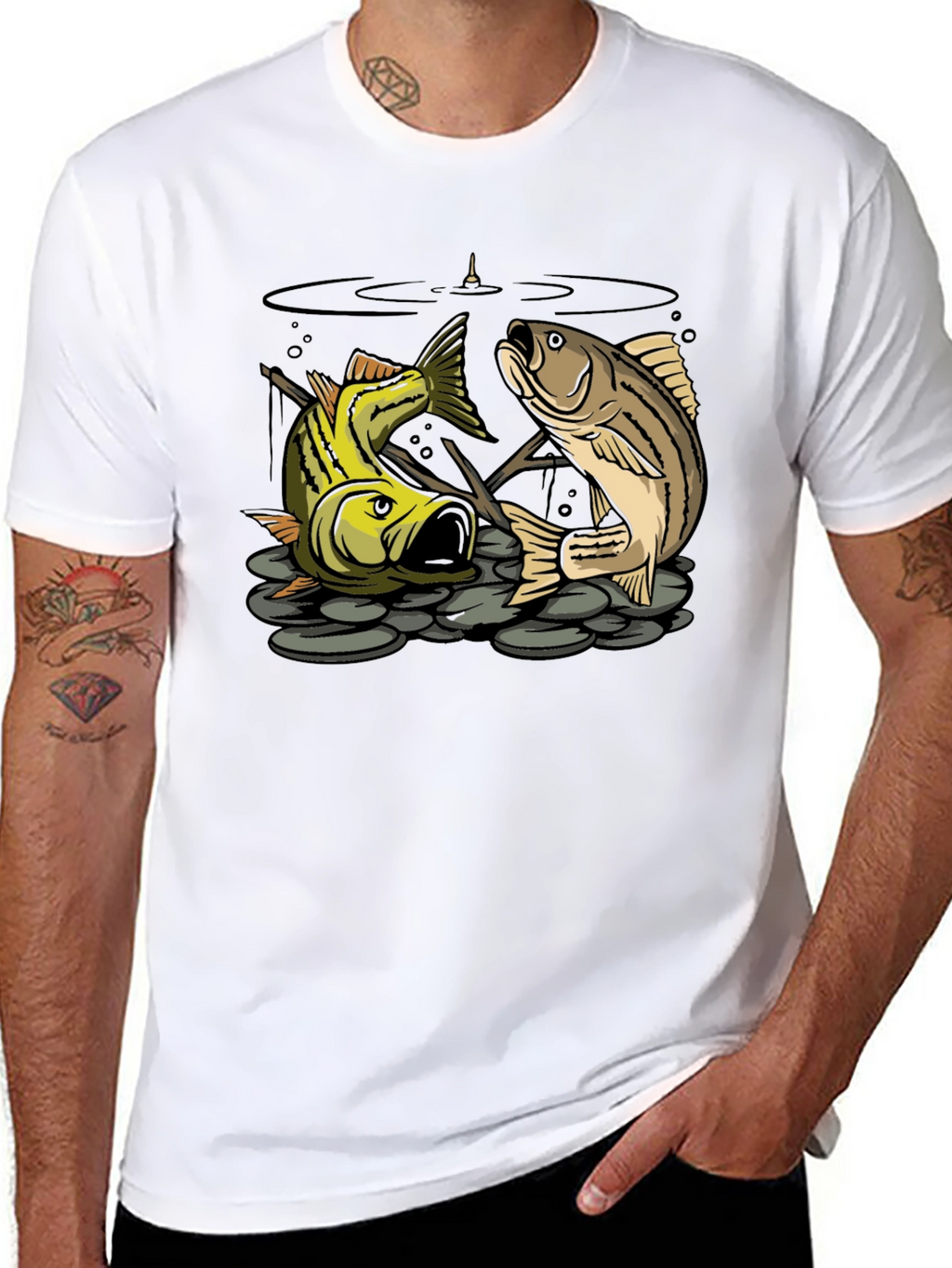 Fishing T-Shirt: Two Bass Graphic Tee