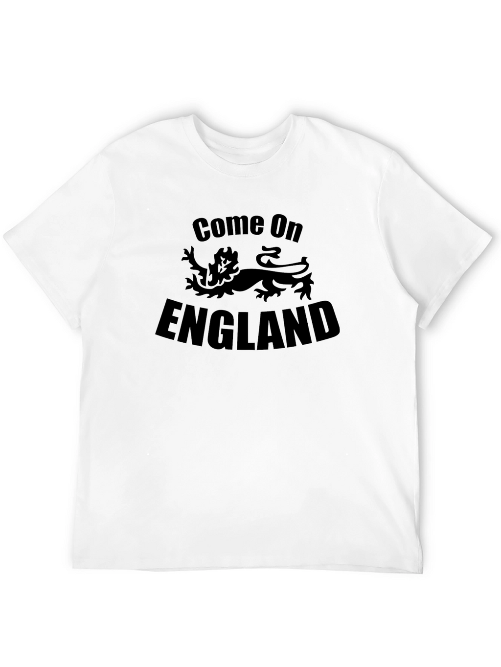 Come On England Graphic Tee - Black Cotton T-Shirt