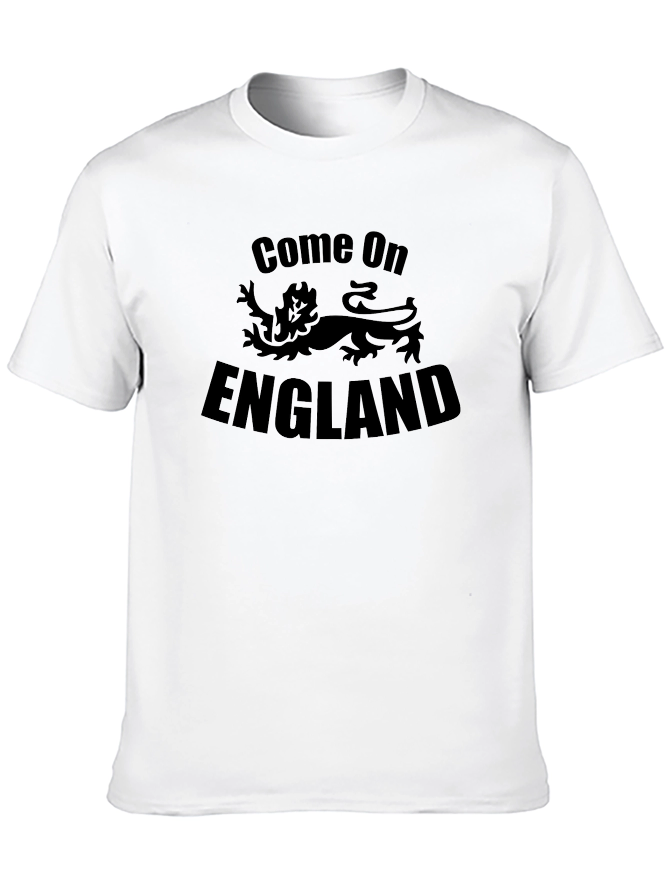 Come On England Graphic Tee - Black Cotton T-Shirt