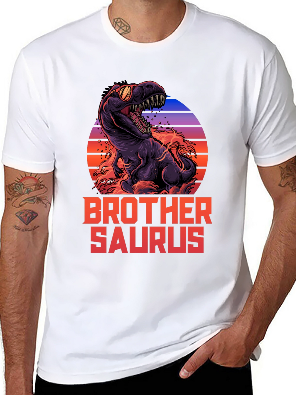 Brother Saurus T-Shirt Dinosaur Graphic Tee