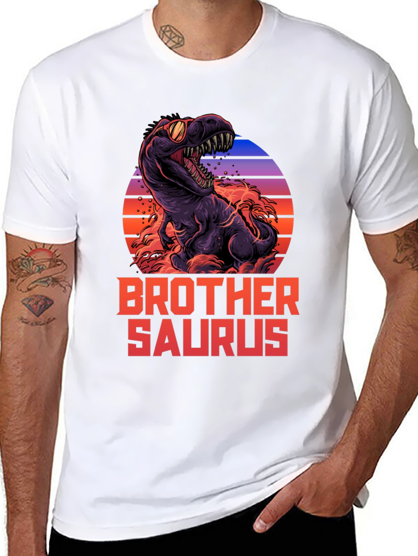 Brother Saurus T-Shirt Dinosaur Graphic Tee