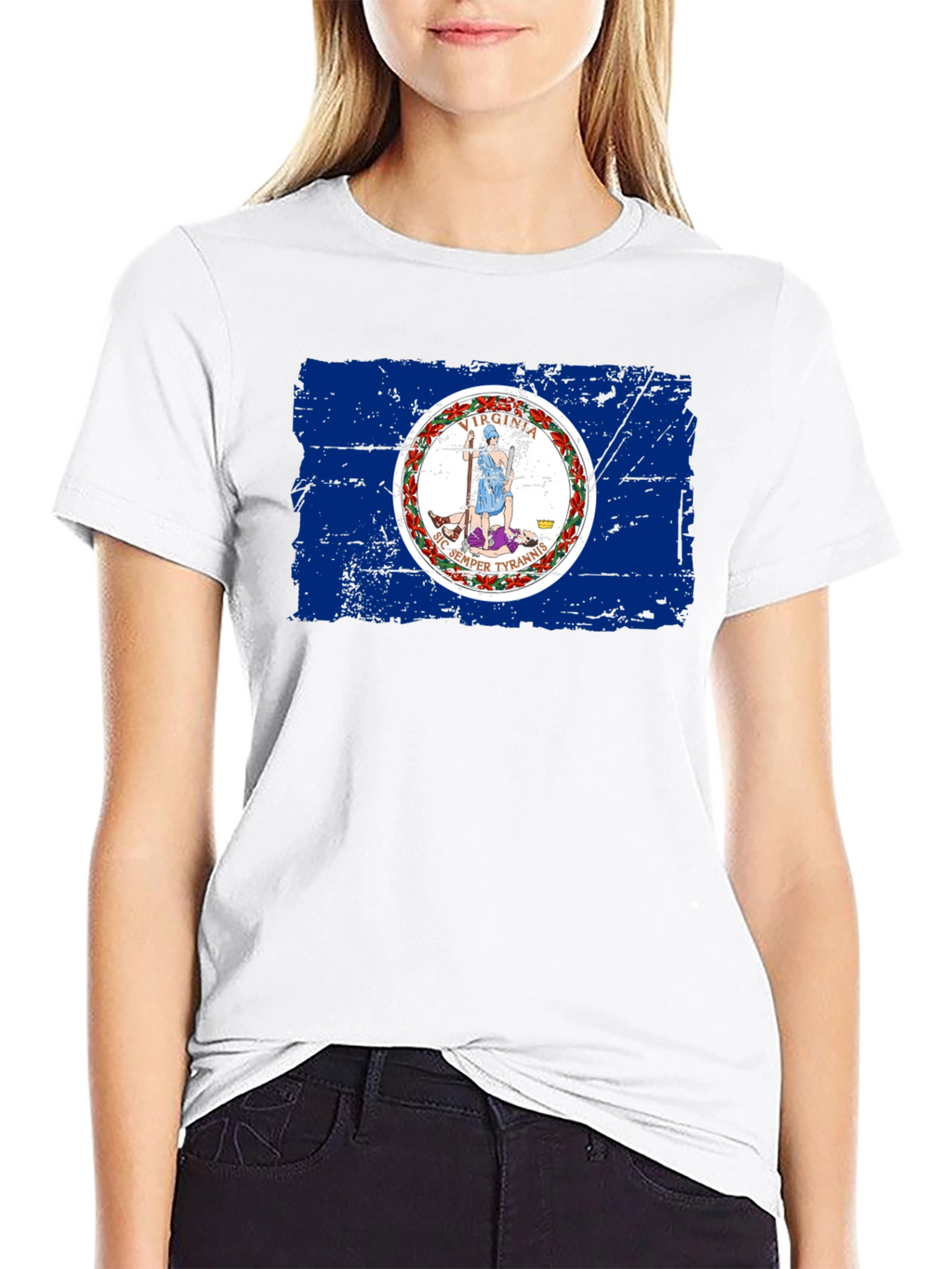 Virginia Flag T-Shirt - Distressed Design USA Pride