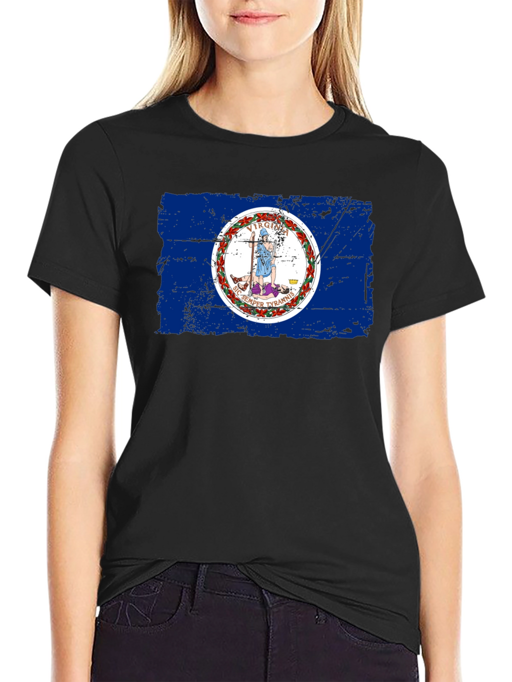 Virginia Flag T-Shirt - Distressed Design USA Pride