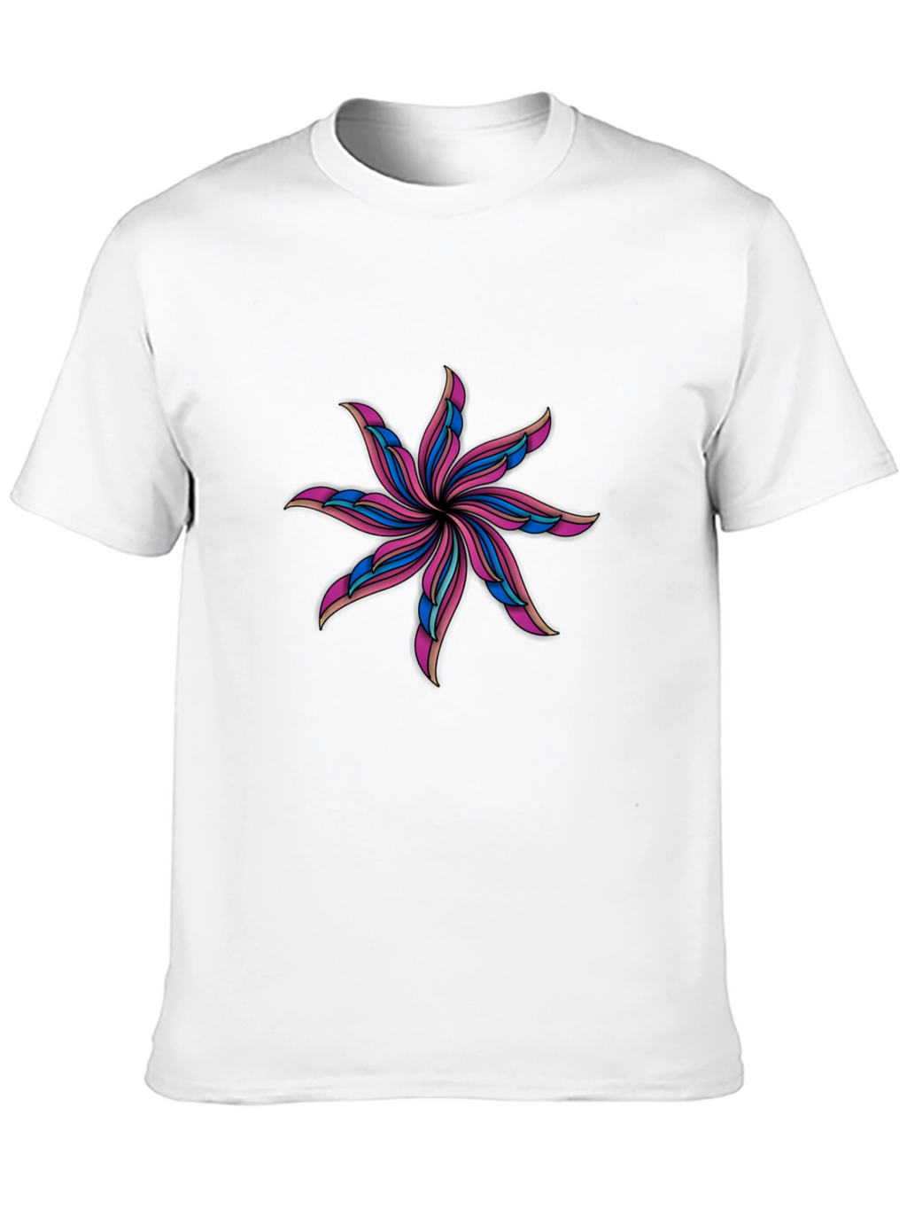 Abstract Flower Graphic Black T-Shirt