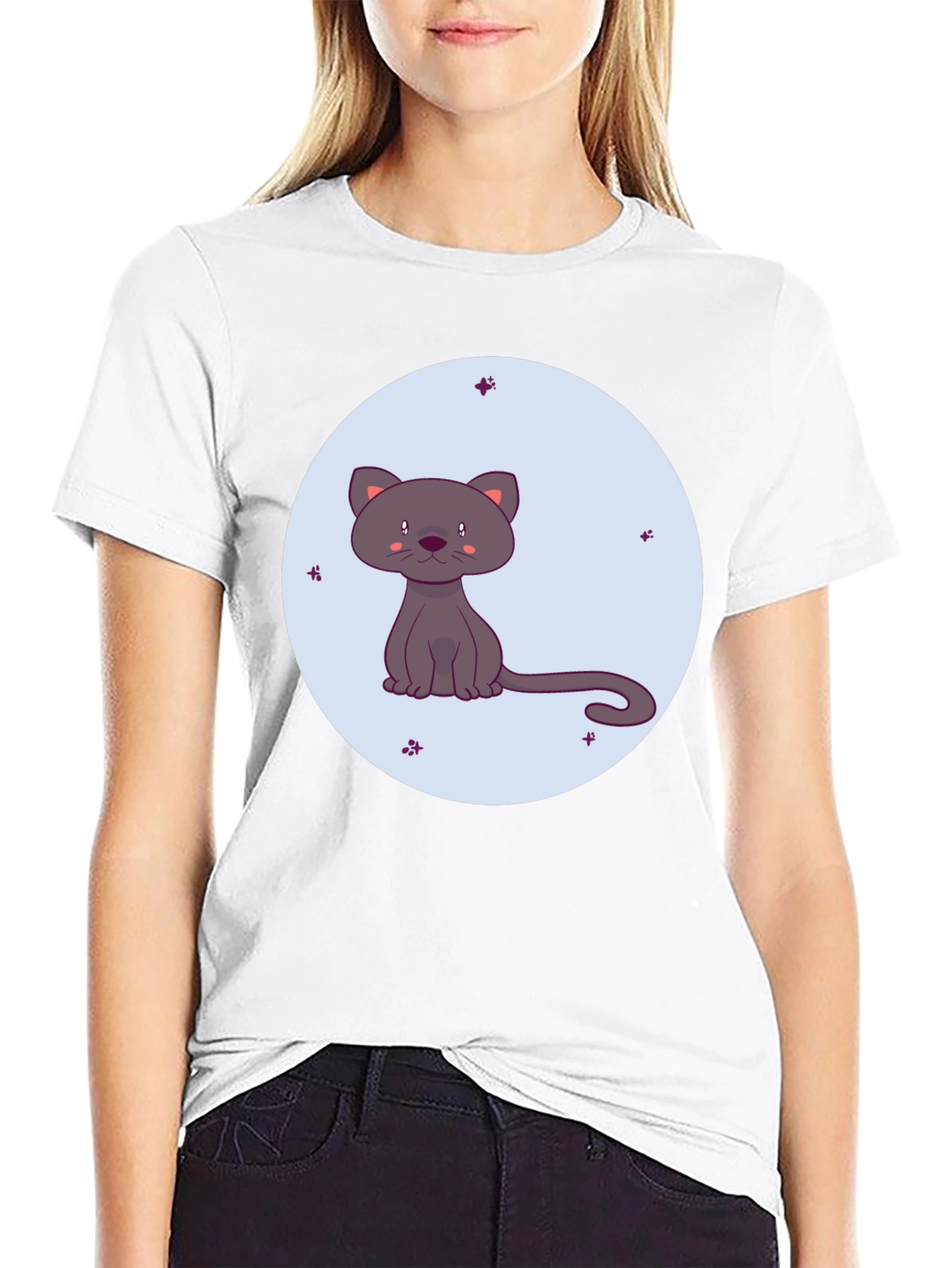 Cute Cartoon Cat T-Shirt - Soft & Stylish