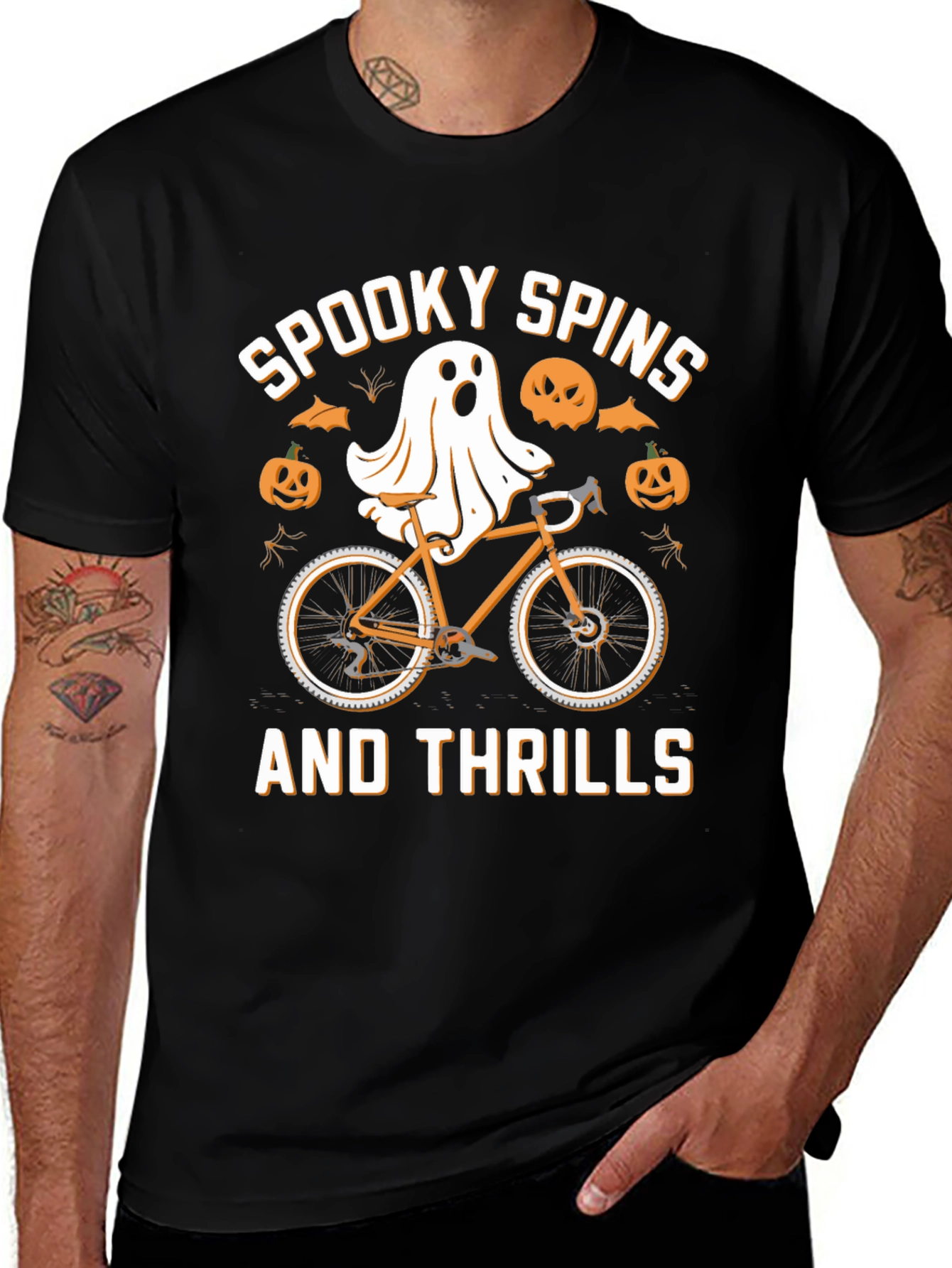 Spooky Spins Halloween Graphic T-Shirt