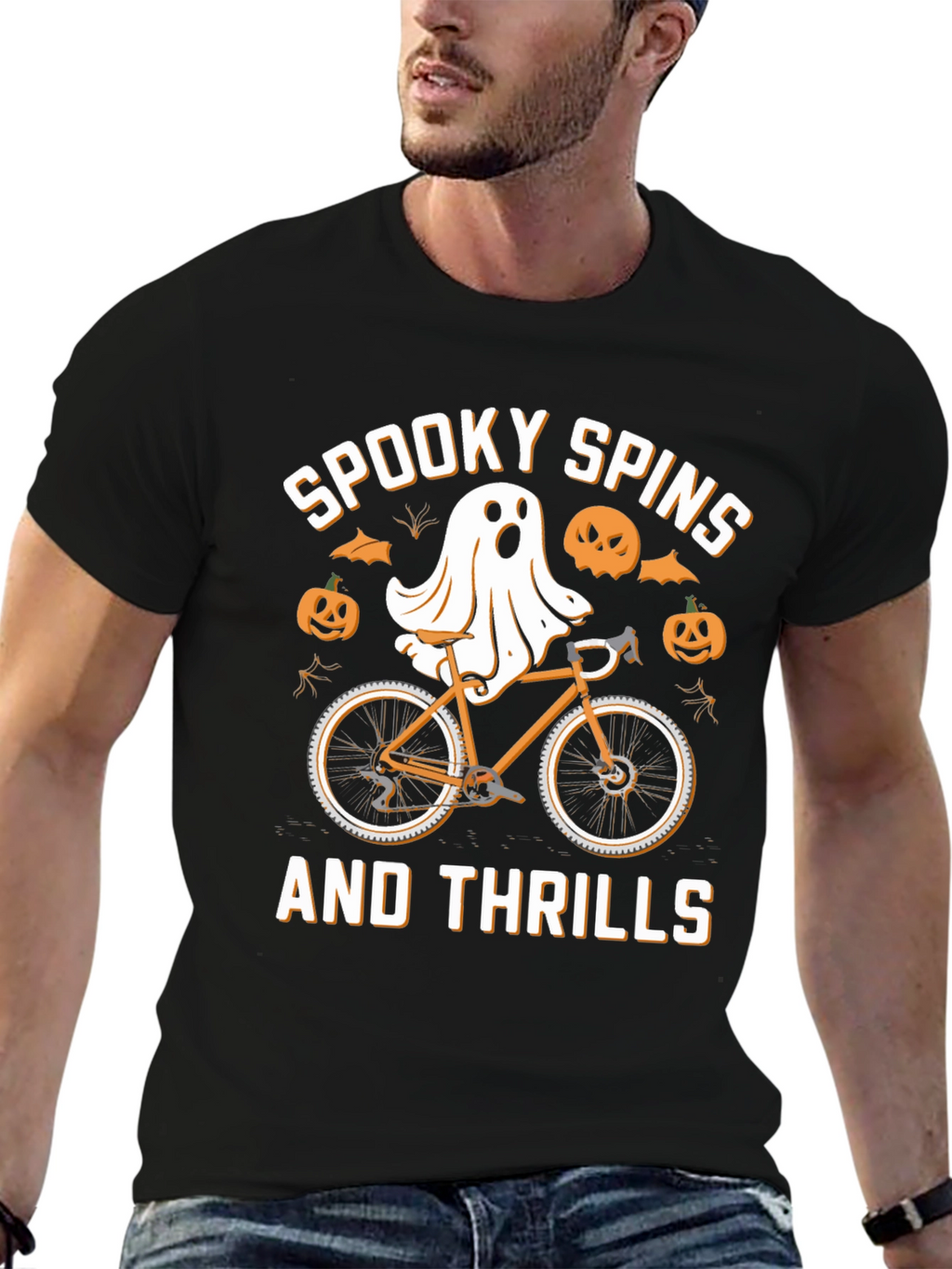 Spooky Spins Halloween Graphic T-Shirt