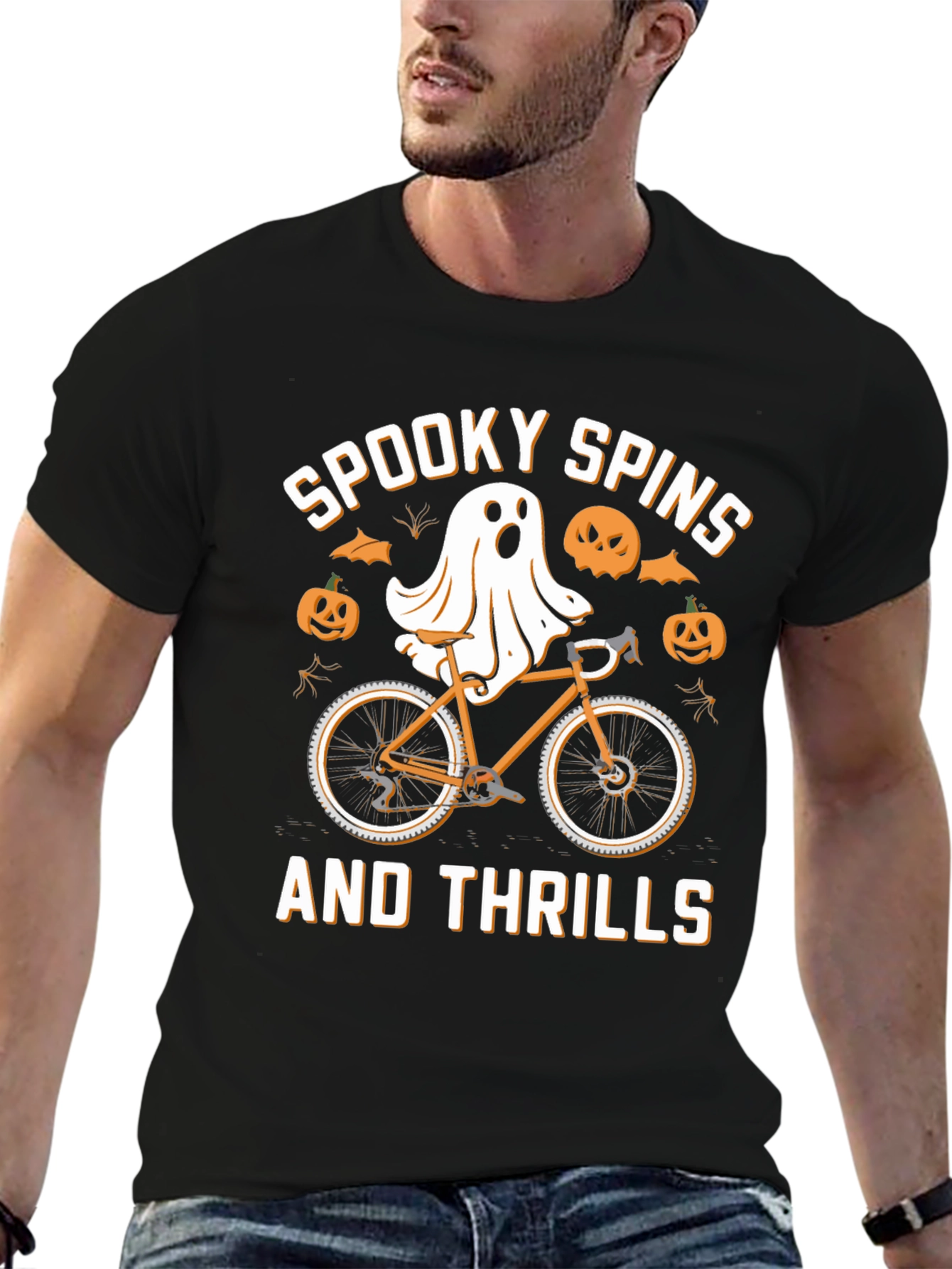 Spooky Spins Halloween Graphic T-Shirt