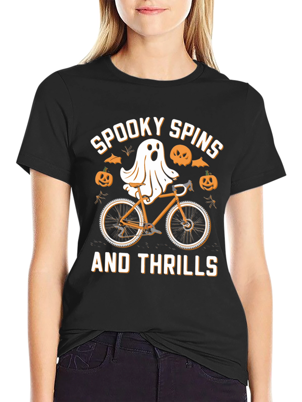 Spooky Spins Halloween Graphic T-Shirt