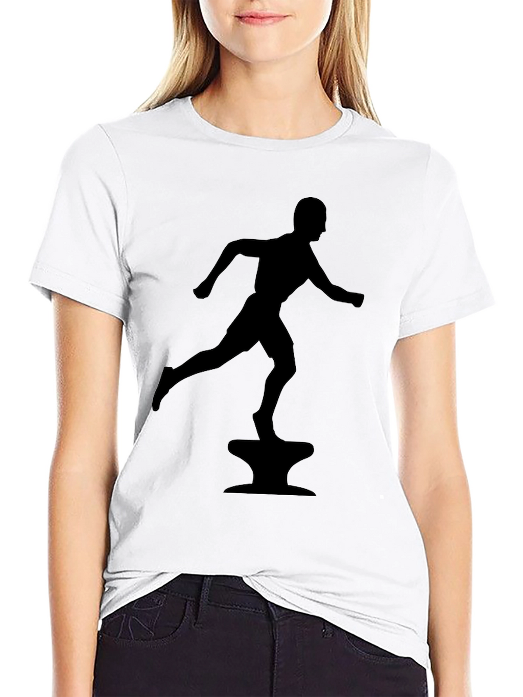 Silhouette Runner on Anvil Black Tee