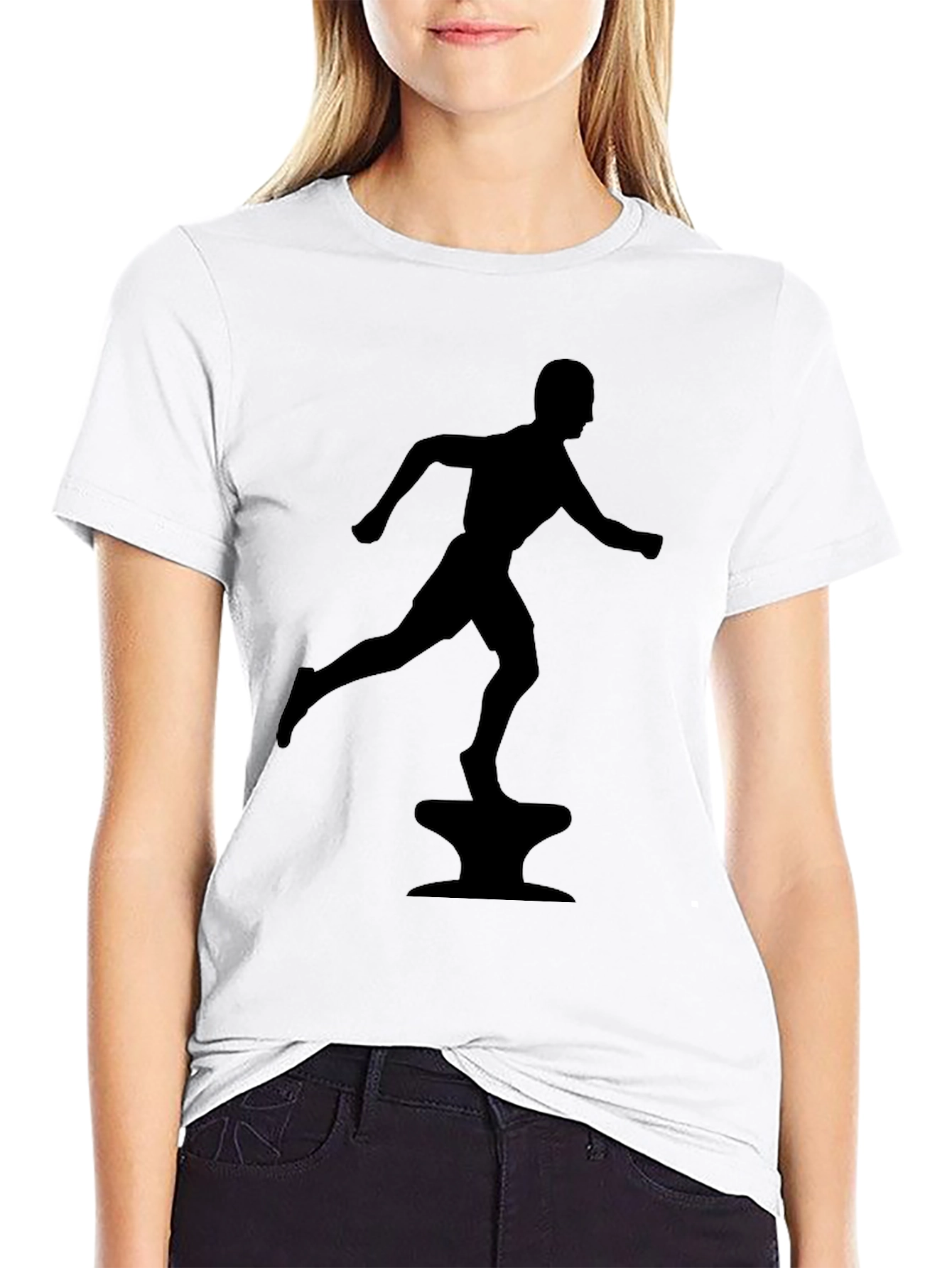 Silhouette Runner on Anvil Black Tee