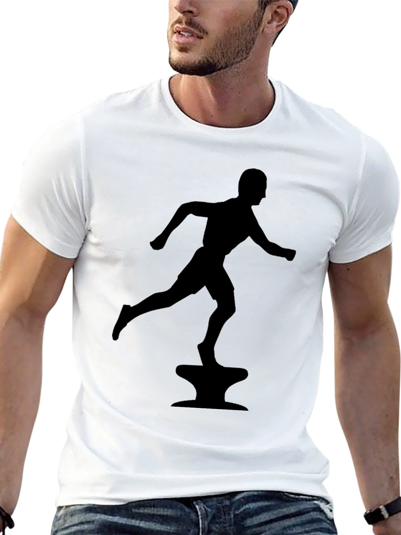 Silhouette Runner on Anvil Black Tee