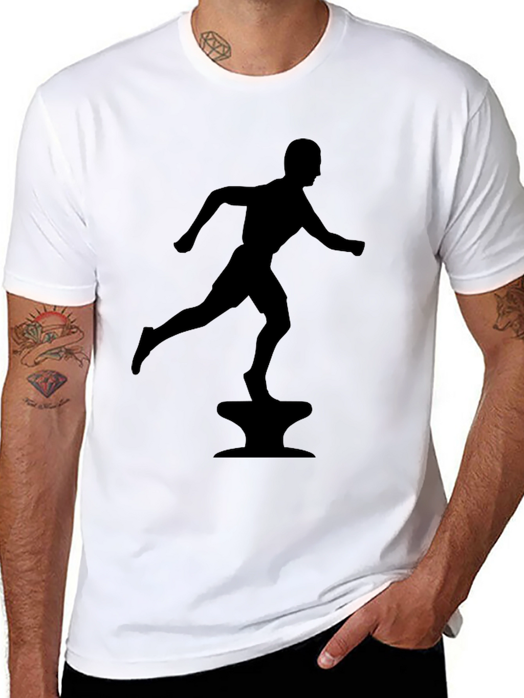 Silhouette Runner on Anvil Black Tee