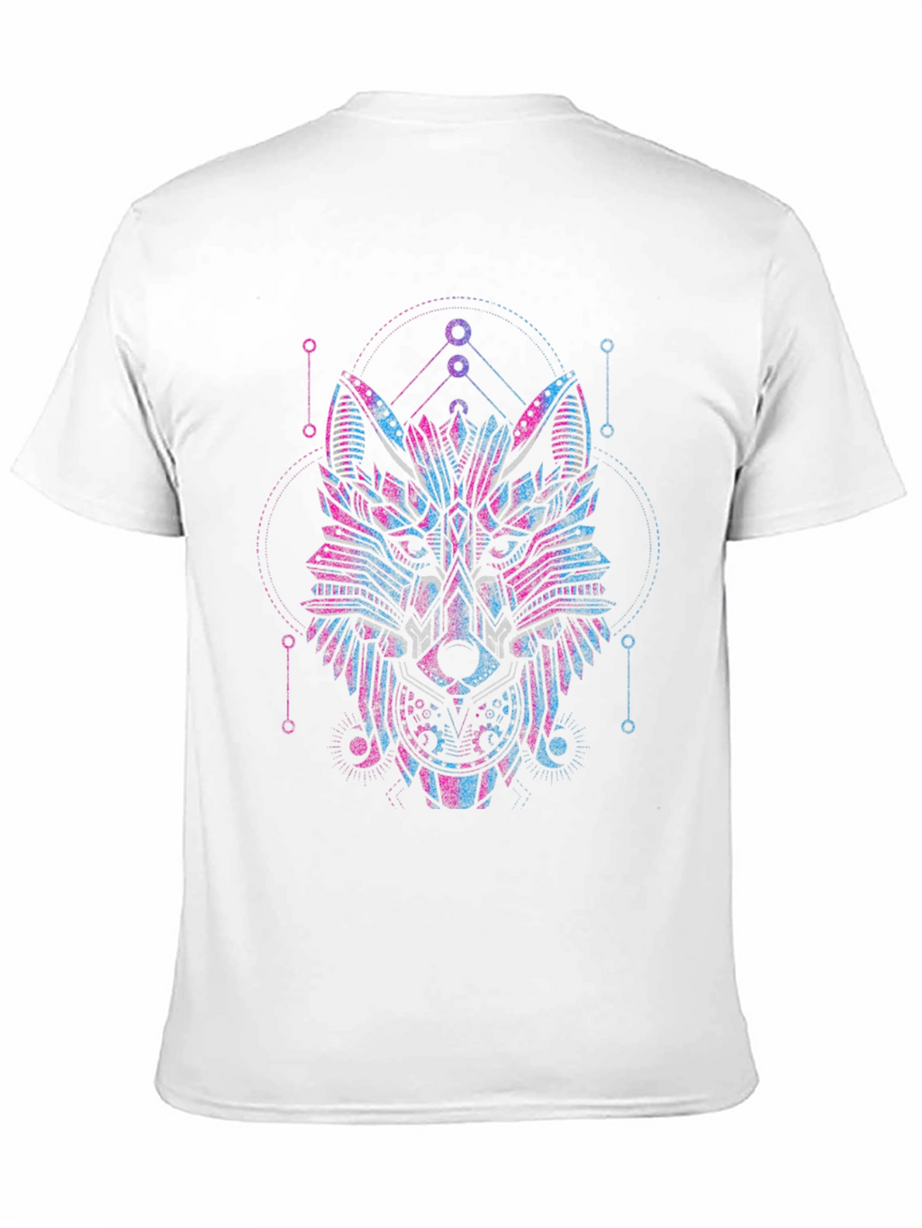 Geometric Wolf Graphic Black T-Shirt