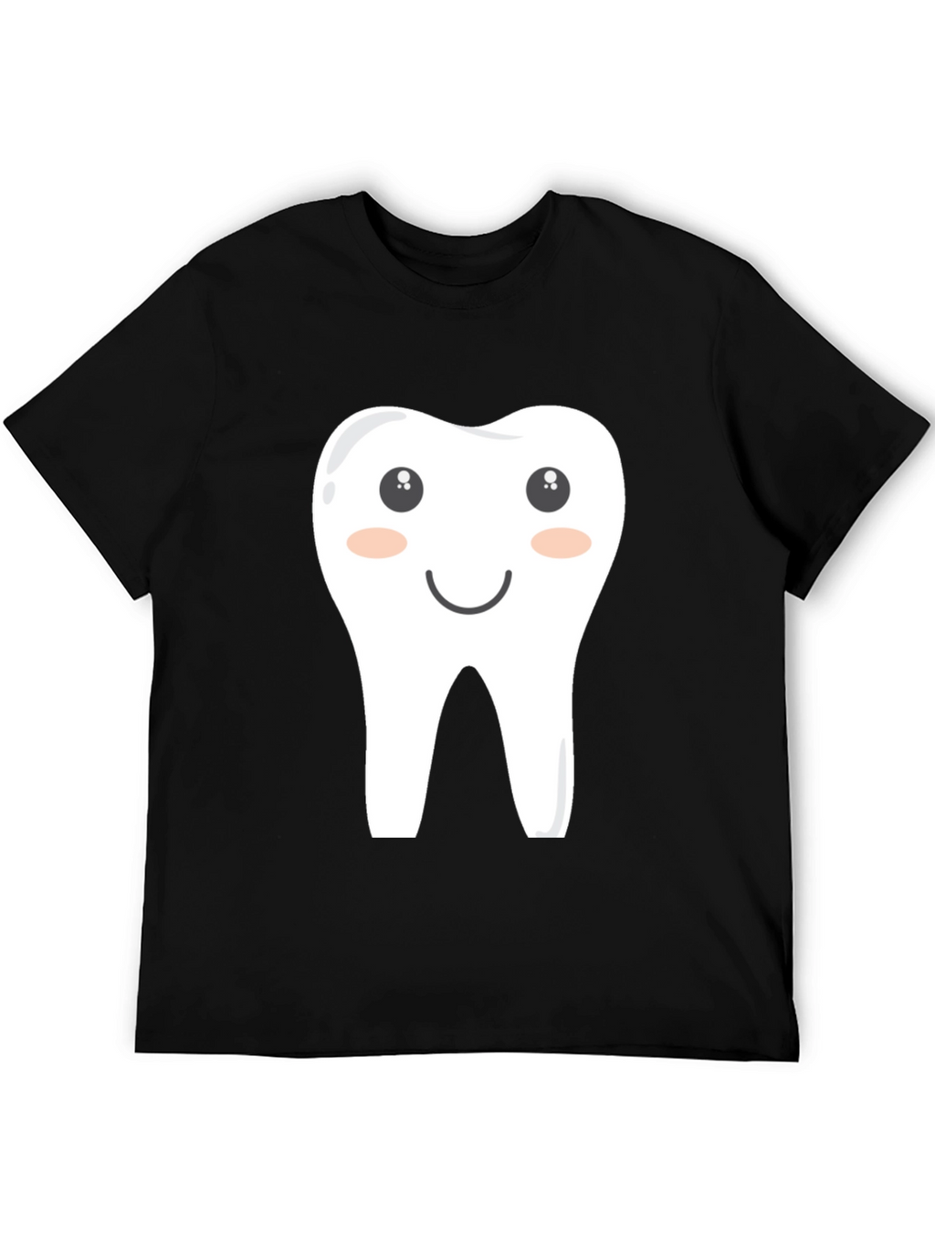 Cartoon Tooth Graphic Tee - Black