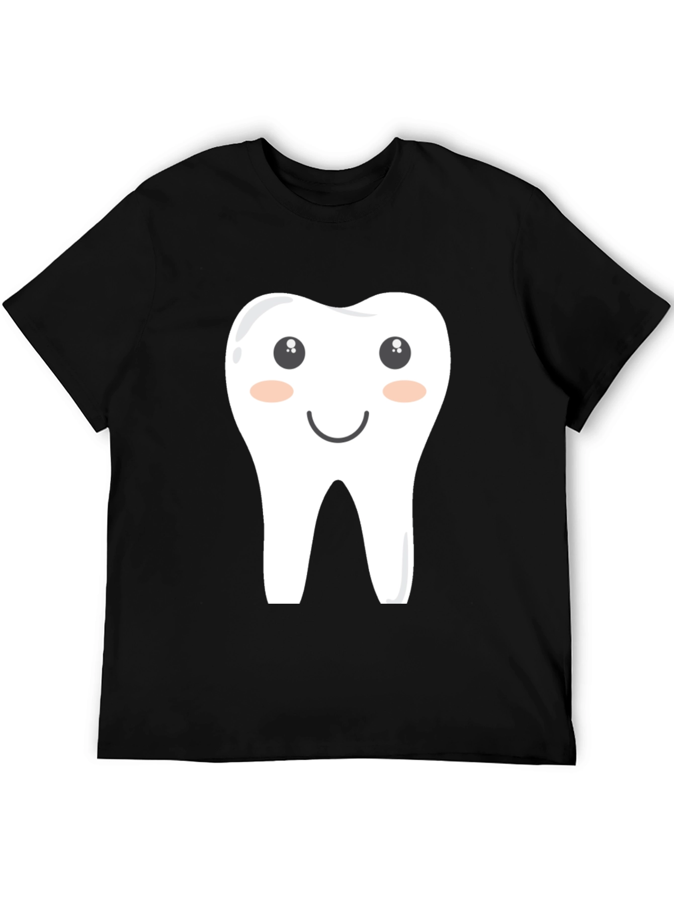 Cartoon Tooth Graphic Tee - Black