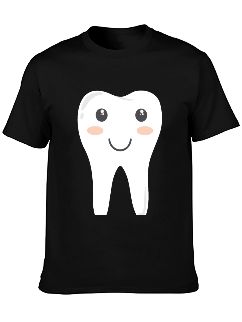 Cartoon Tooth Graphic Tee - Black