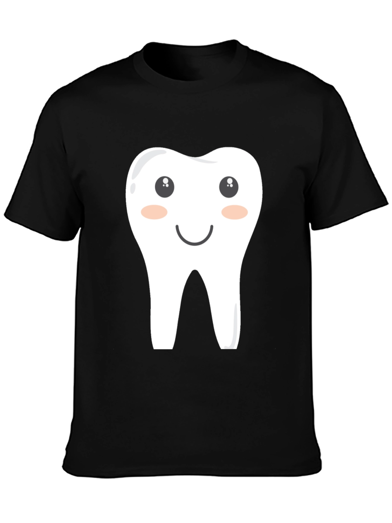 Cartoon Tooth Graphic Tee - Black