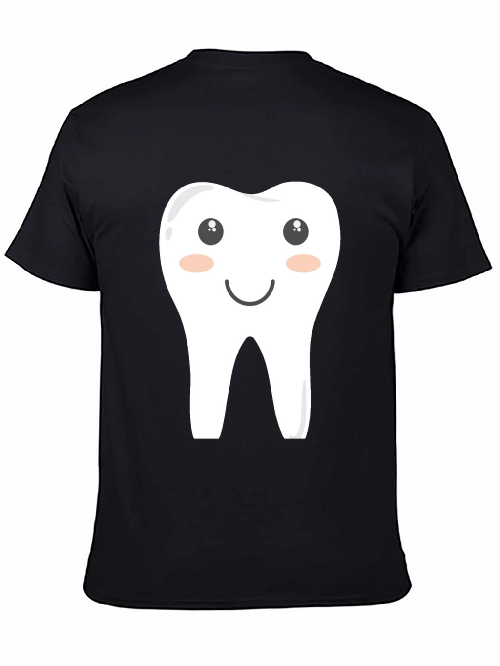 Cartoon Tooth Graphic Tee - Black