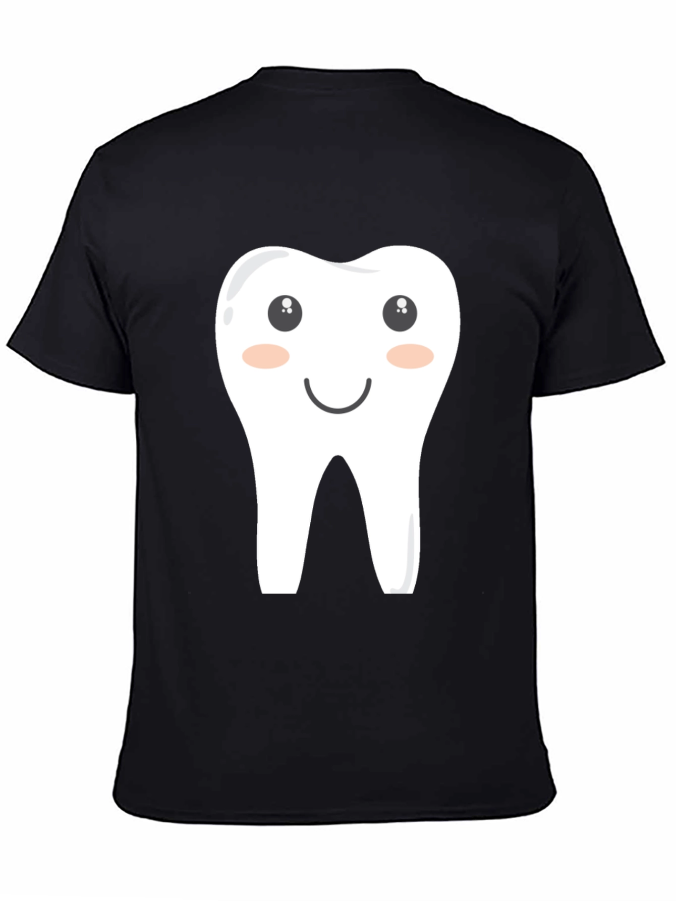 Cartoon Tooth Graphic Tee - Black