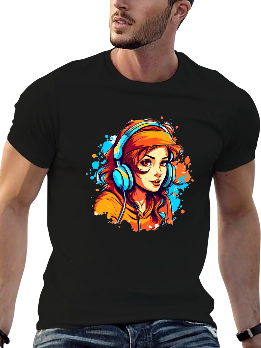 Cool Girl Graphic Tee - Black Cotton Blend T-Shirt