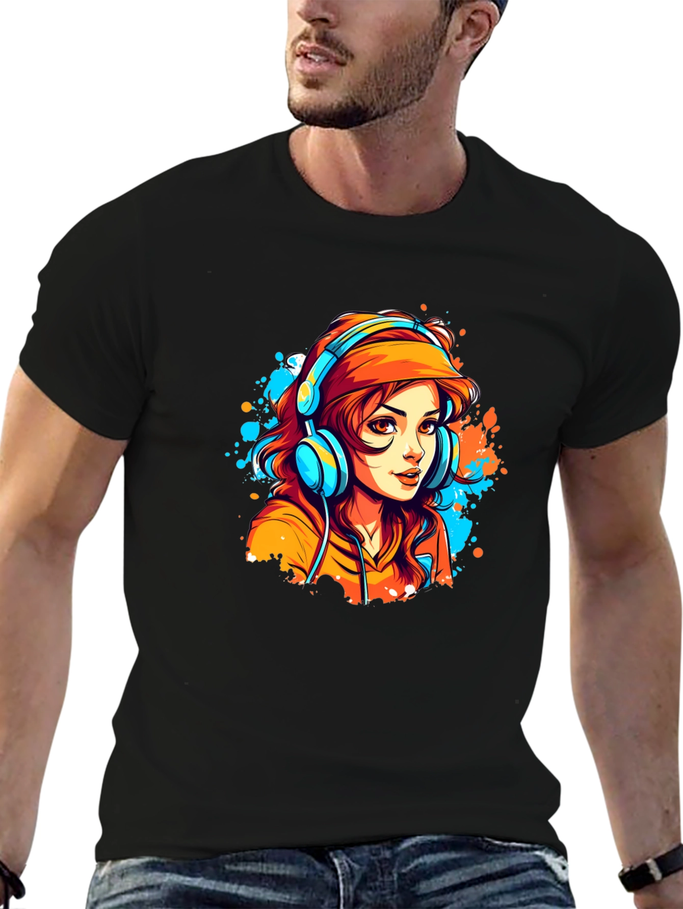 Cool Girl Graphic Tee - Black Cotton Blend T-Shirt