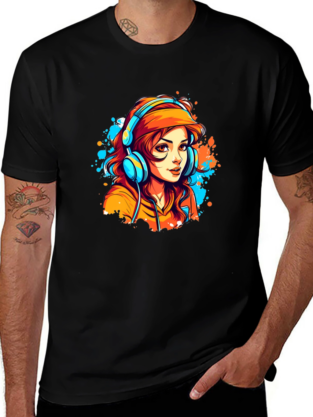 Cool Girl Graphic Tee - Black Cotton Blend T-Shirt