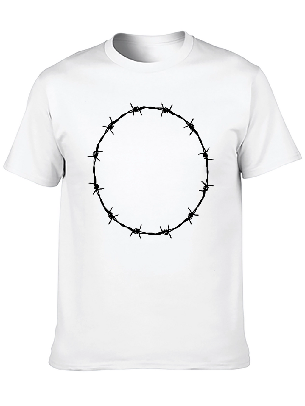 Barbed Wire Circle Graphic Tee - Modern Style