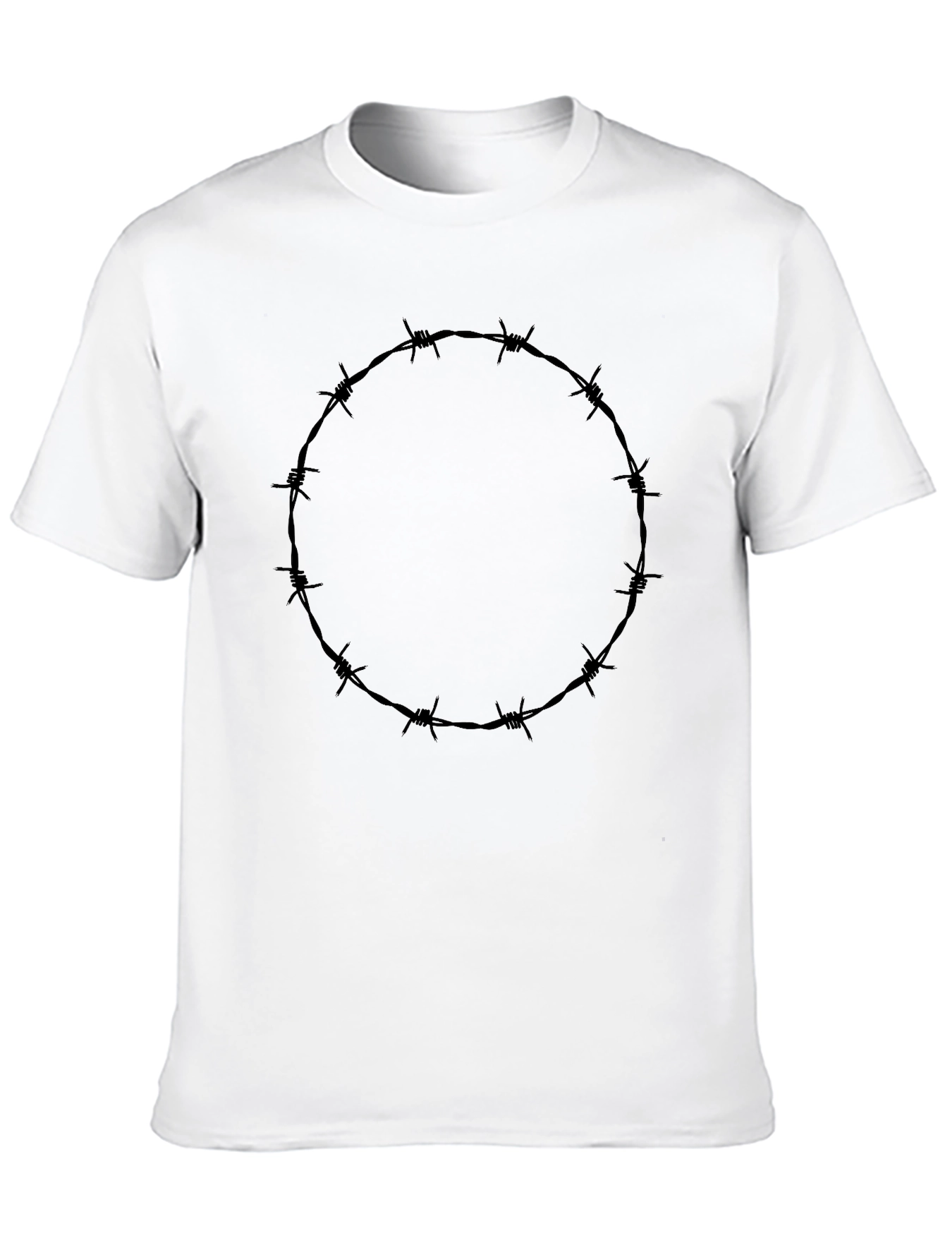 Barbed Wire Circle Graphic Tee - Modern Style