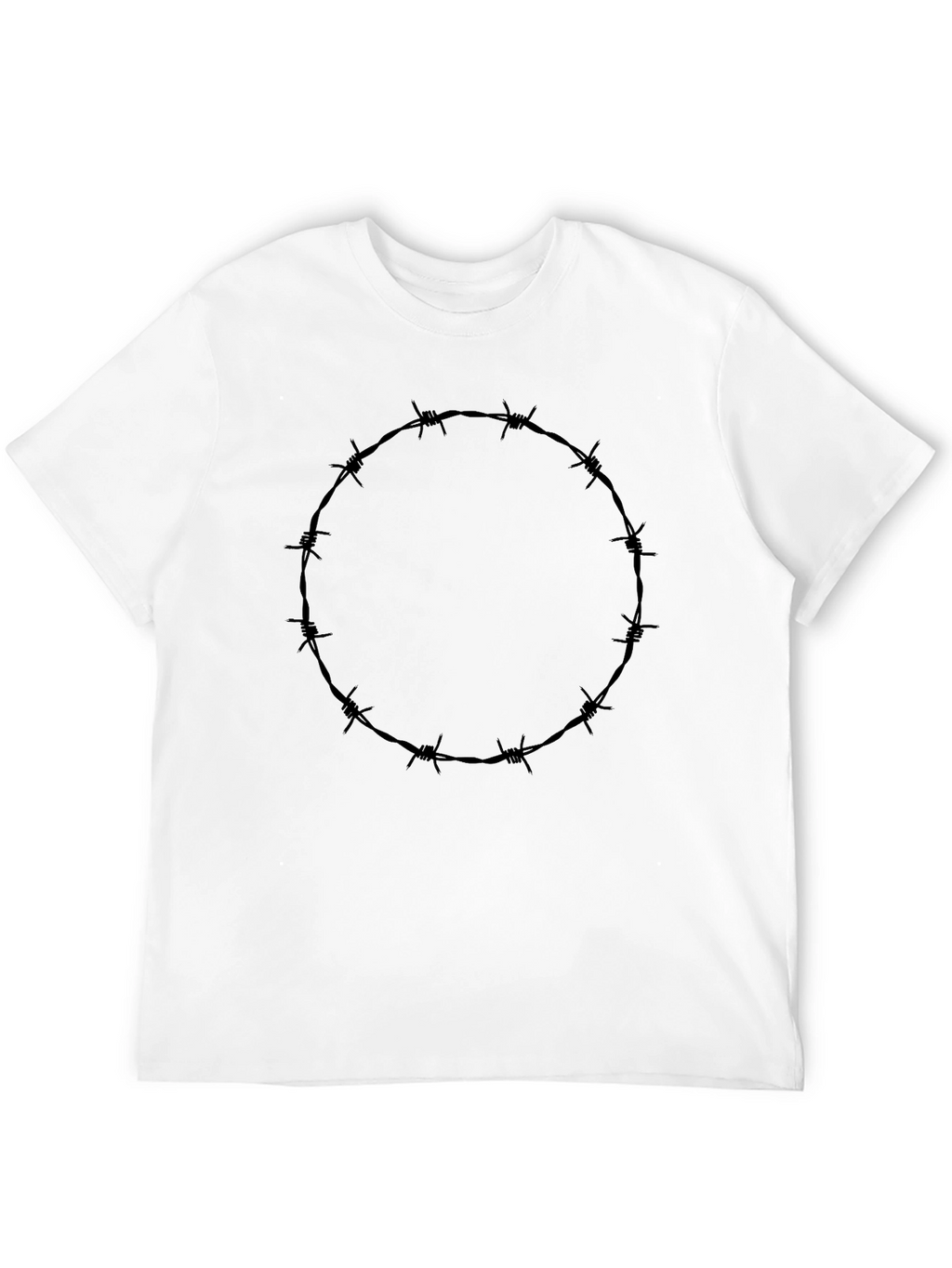 Barbed Wire Circle Graphic Tee - Modern Style