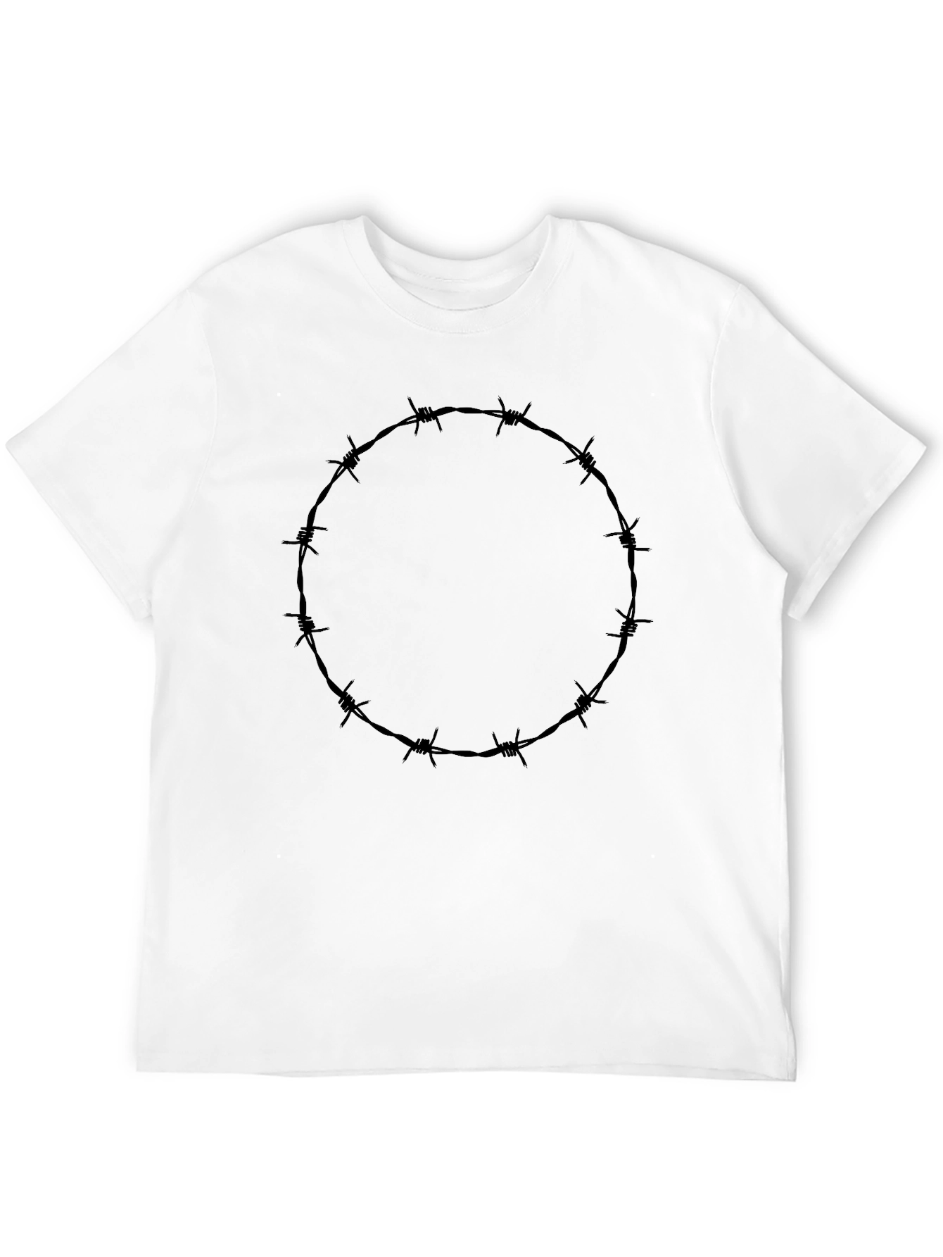 Barbed Wire Circle Graphic Tee - Modern Style